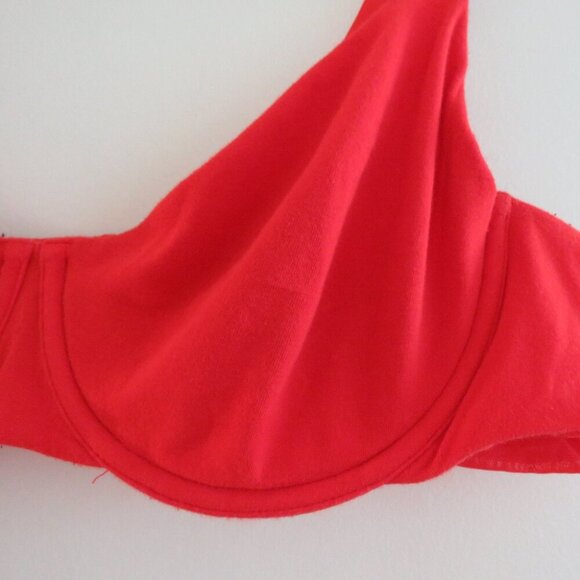 SKIMS Cotton Jersey T Shirt Bra in Ruby Red Underwired - Size 44B - Picture 3 of 14